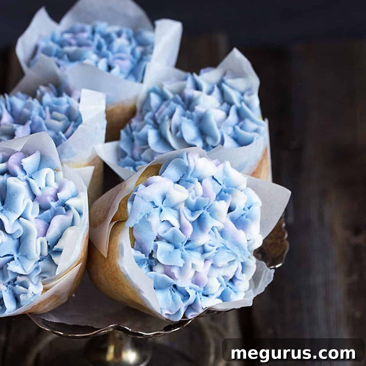 Hydrangea Cupcakes