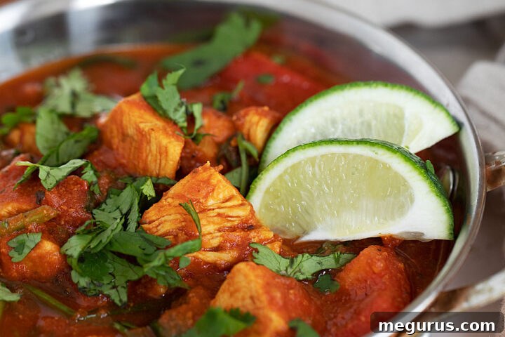 chicken balti in copper dishes