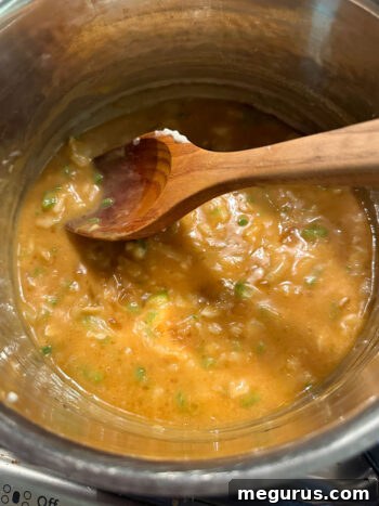 Finished mango chutney sauce in the pan