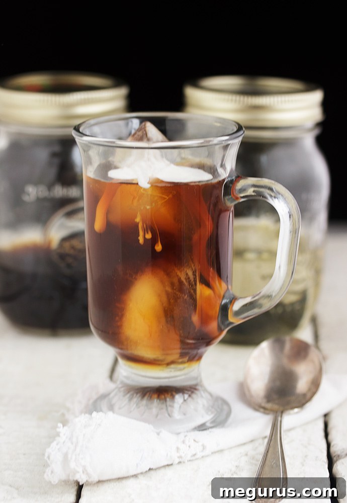 Preparing Cold Brewed Iced Coffee Ingredients