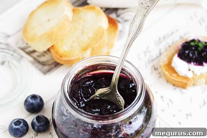 Quick Pickled Blueberries in a jar