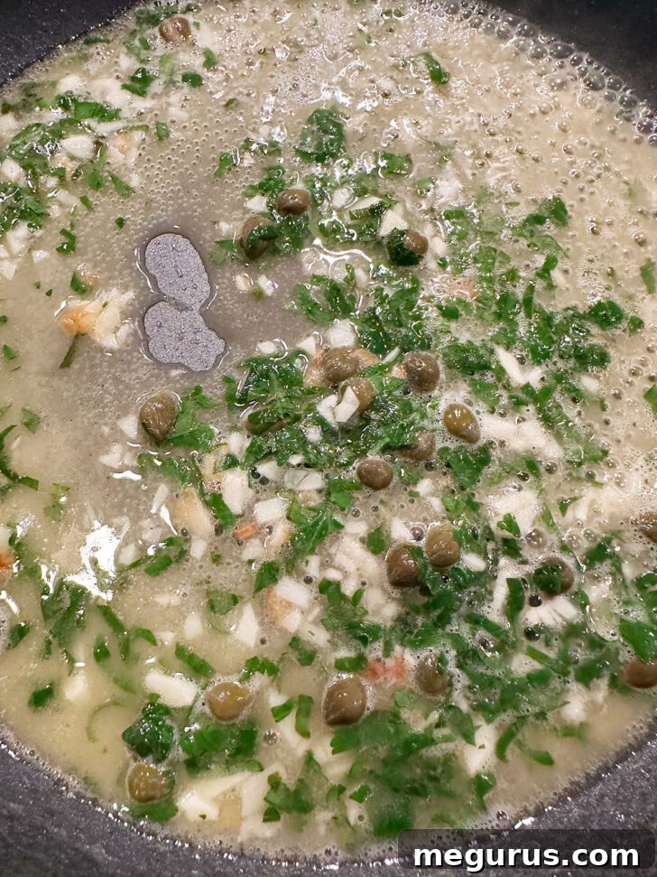 Finished sauce in skillet.