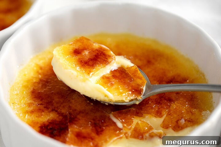 Close up of a Lemon Creme Brulee ready to eat.