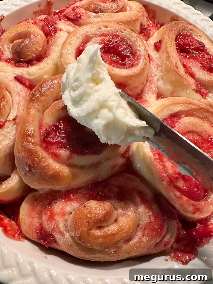 Rolls after baking and being iced.