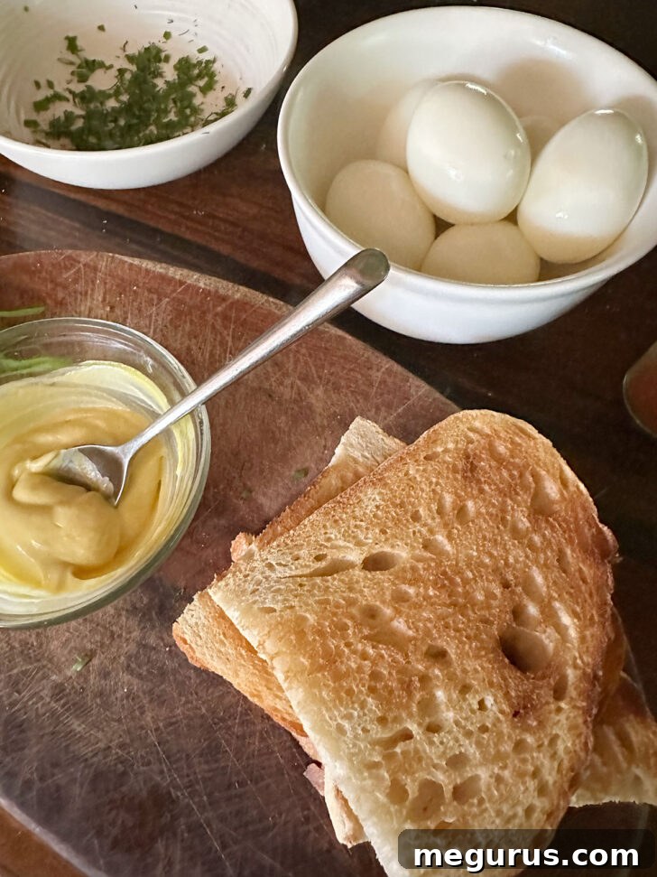 Ingredients gathered to assemble sandwiches.