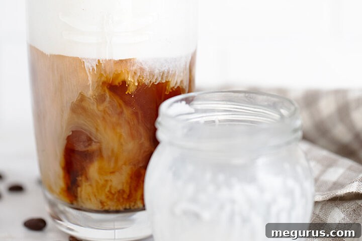 Vanilla Sweet Cream Cold Brew with vanilla sweet cream cold foam, a refreshing homemade coffee drink.