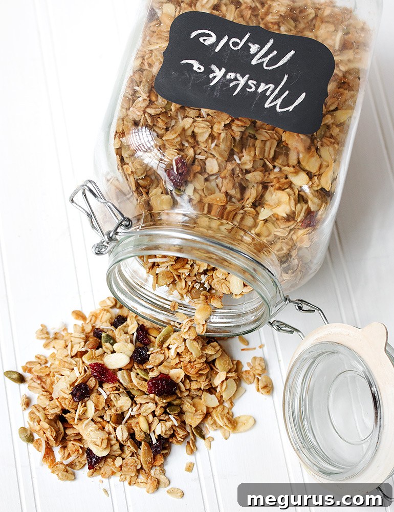 Muskoka Maple Granola, served in a bowl with yogurt