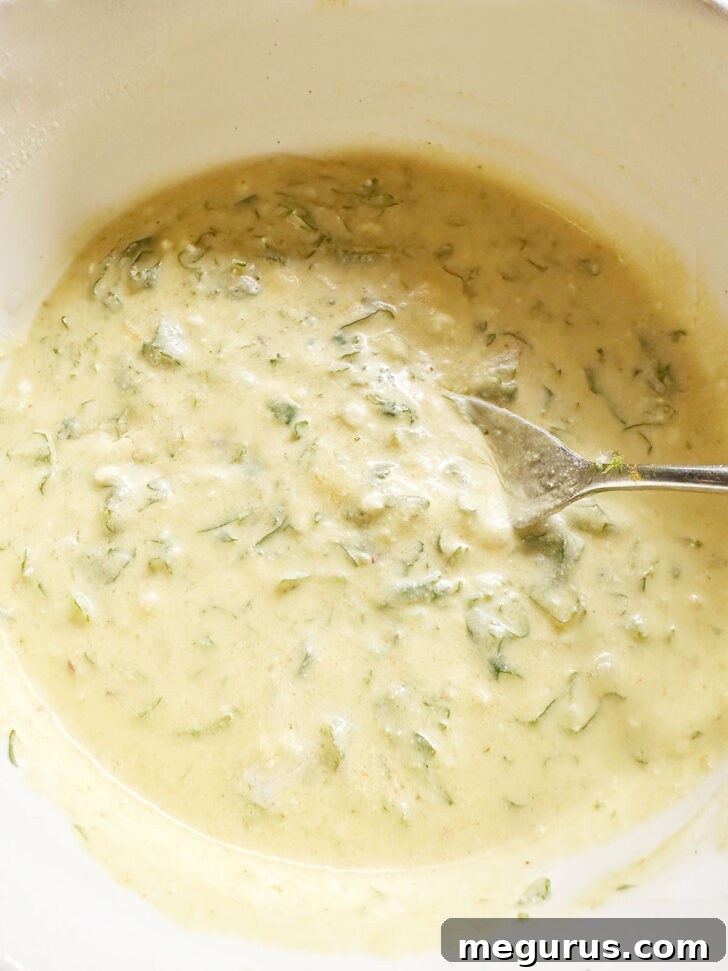 Coconut sauce mixed up in bowl.