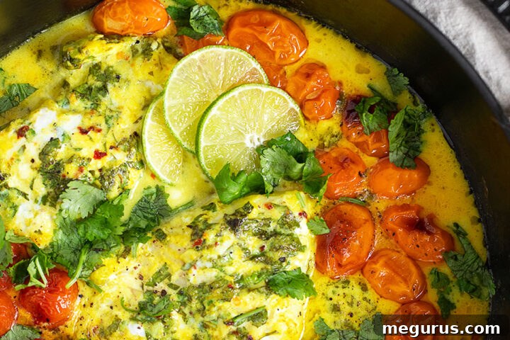 Coconut fish in baking pan.