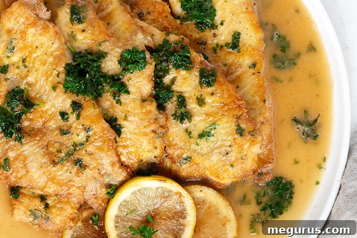 Sole Francese on serving platter.