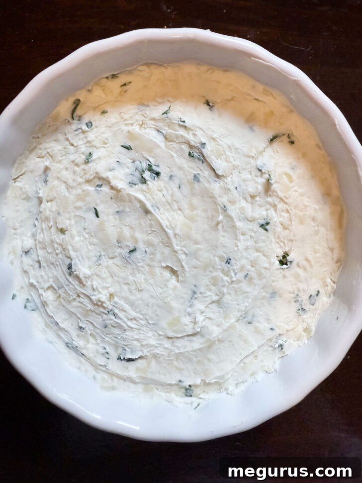 Dip spread into baking dish.