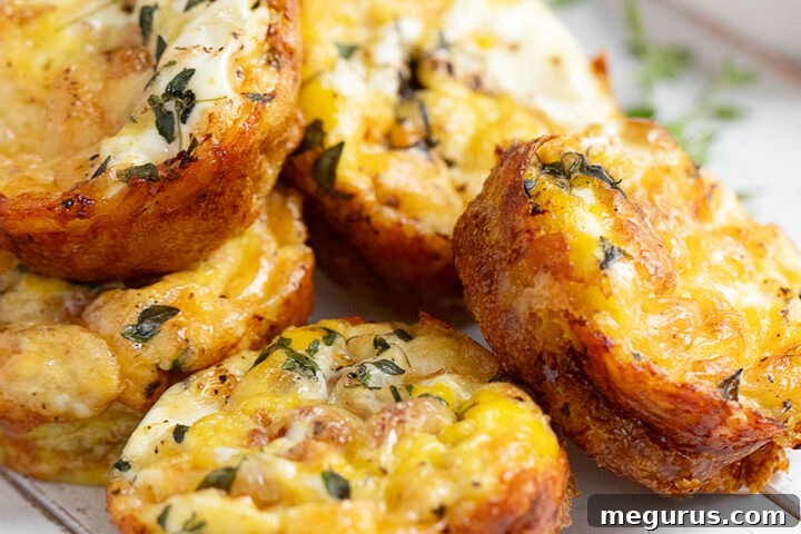 Crustless mini quiche on serving board.