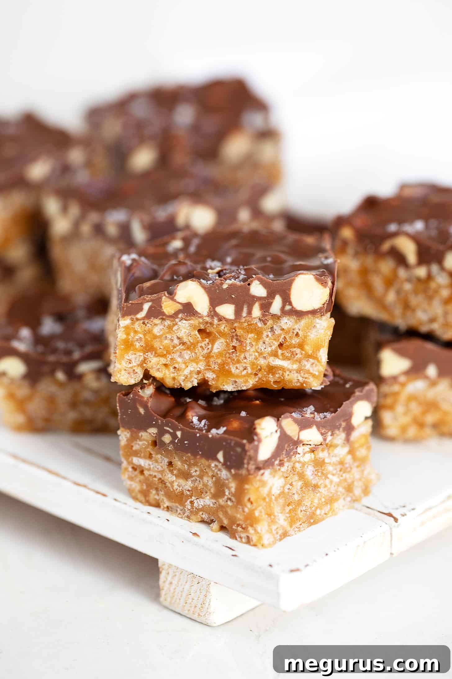 Sweet Marie bars neatly cut and arranged on a serving board, ready to be enjoyed.