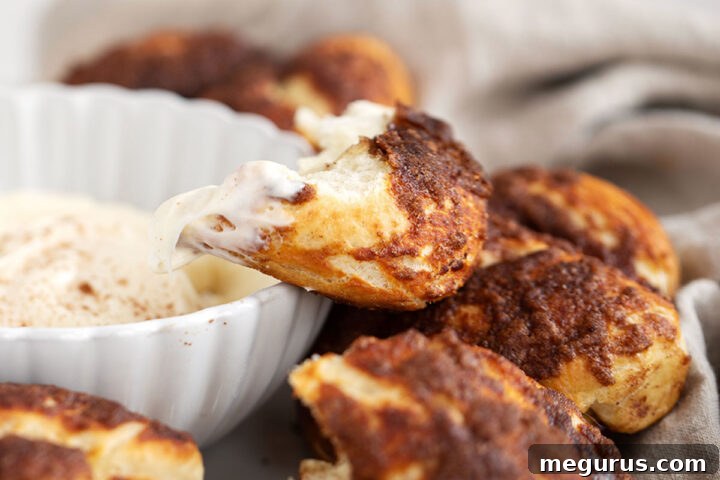 Cinnamon Crunch Soft Pretzels with Sweet Cream Cheese Dip