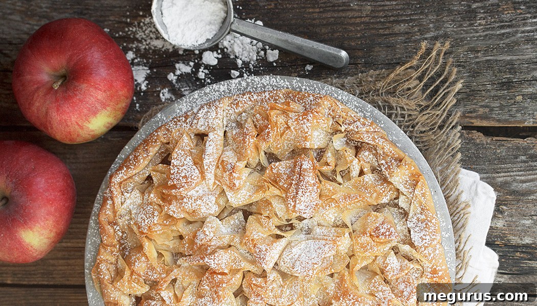 Frilly Phyllo Apple Tart - Golden and Flaky