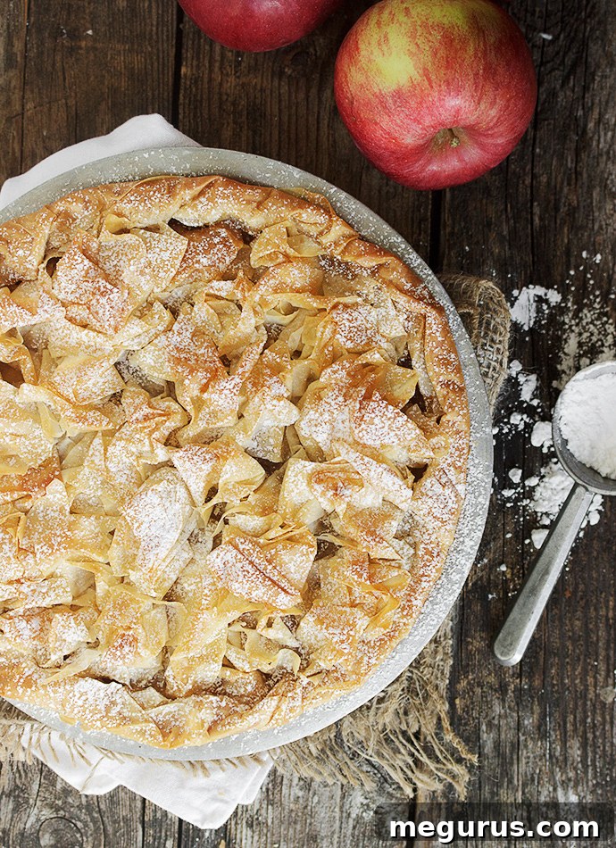 Frilly Phyllo Apple Tart - Close Up of Filling