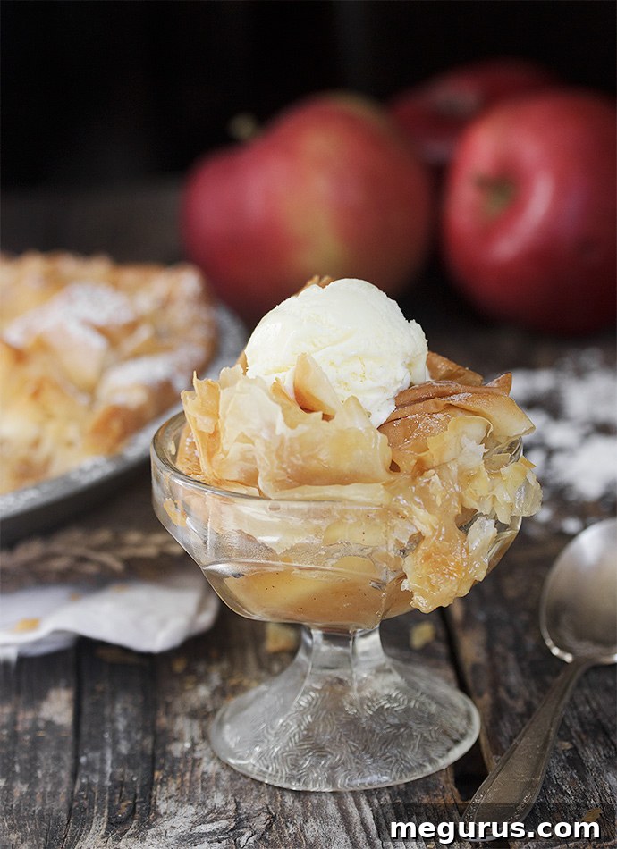 Frilly Phyllo Apple Tart - Baked and Golden