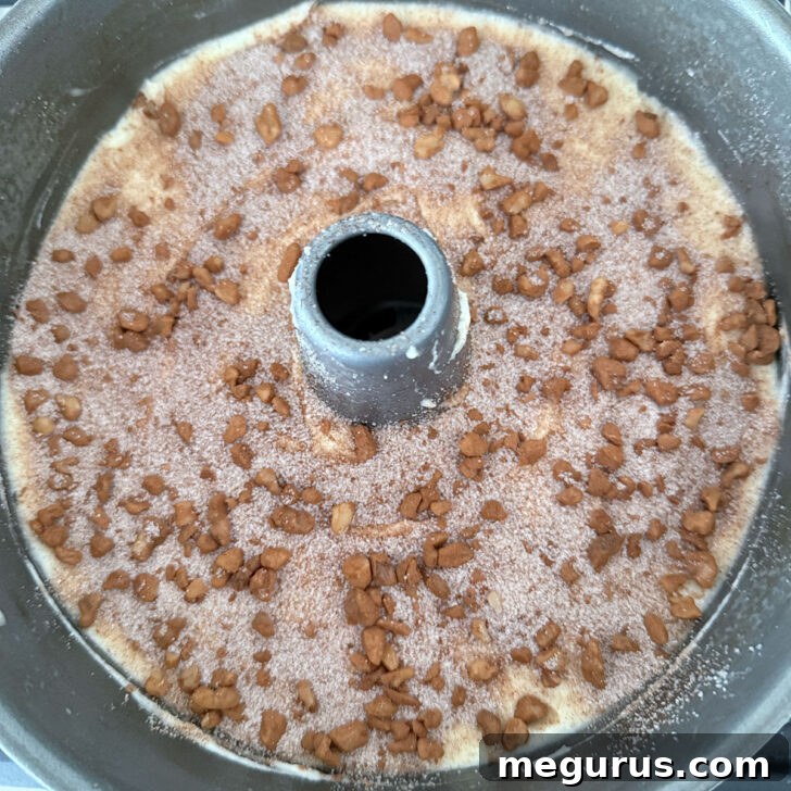 Finished cake in the tube pan.