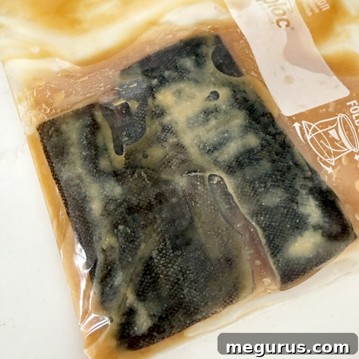 Black cod after marinating in the miso.