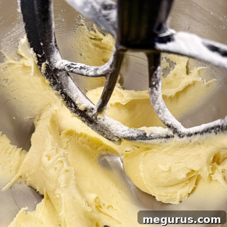 Finished batter in the mixing bowl.